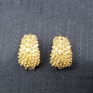 Sara Coventry Half Hoop Gold Tone Clip On Earrings